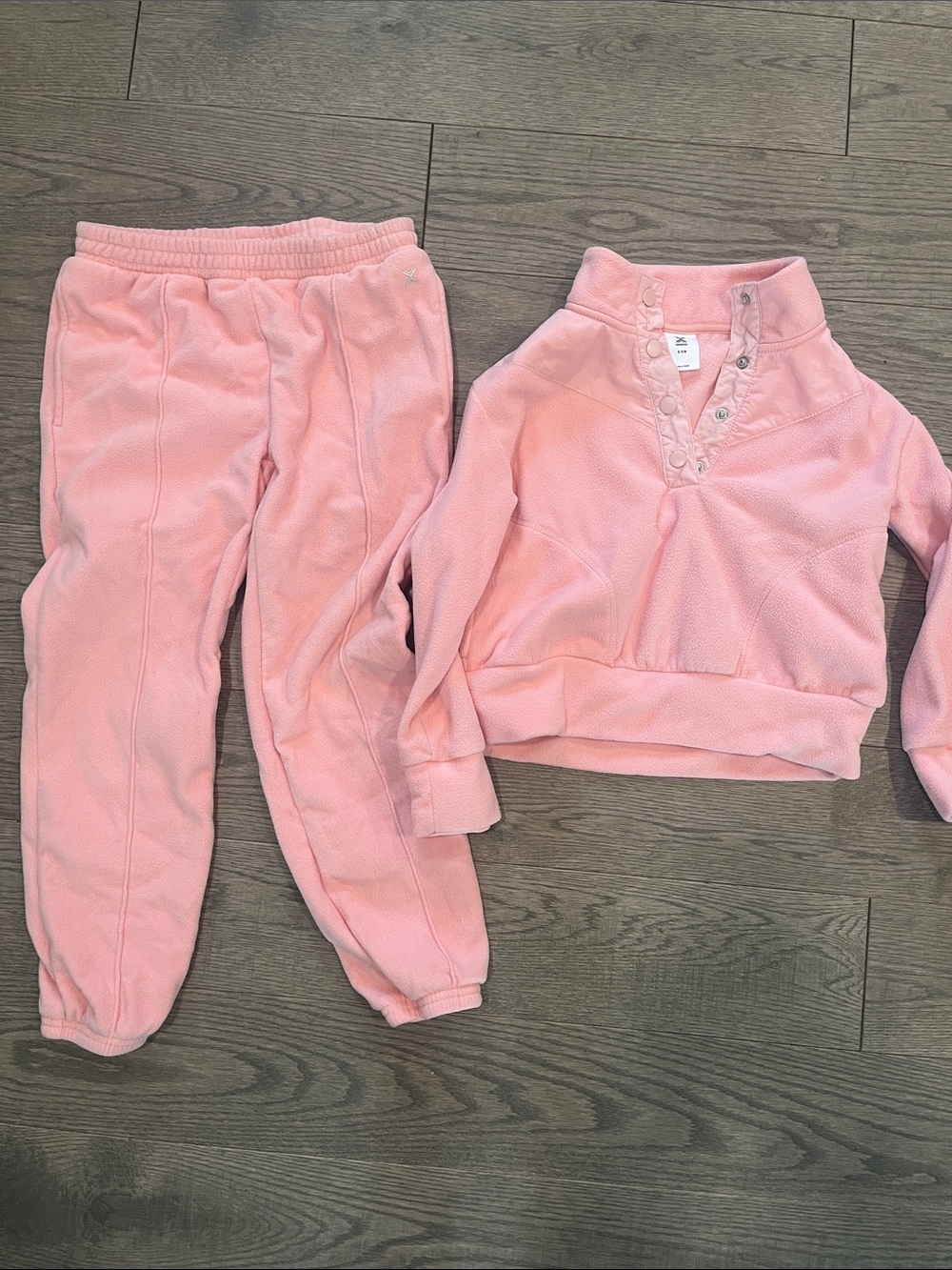 Kids Pink Fleece Set - Cozy Jogger and Sweatshirt